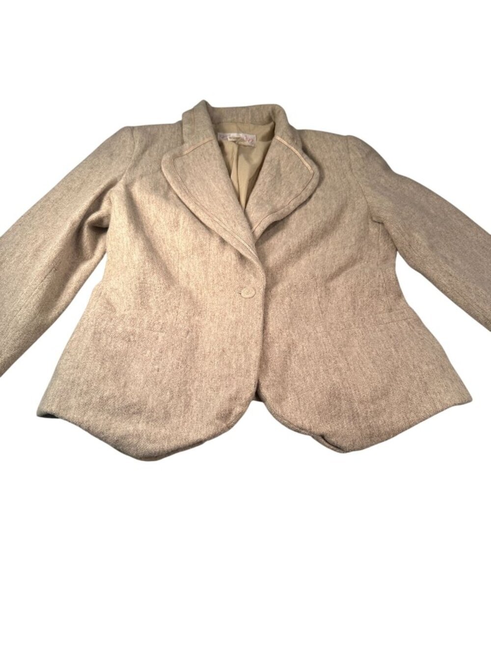 Vanity Wool Blazer Women Suit Jacket Long Sleeve Short Collegiate Crop Vintage